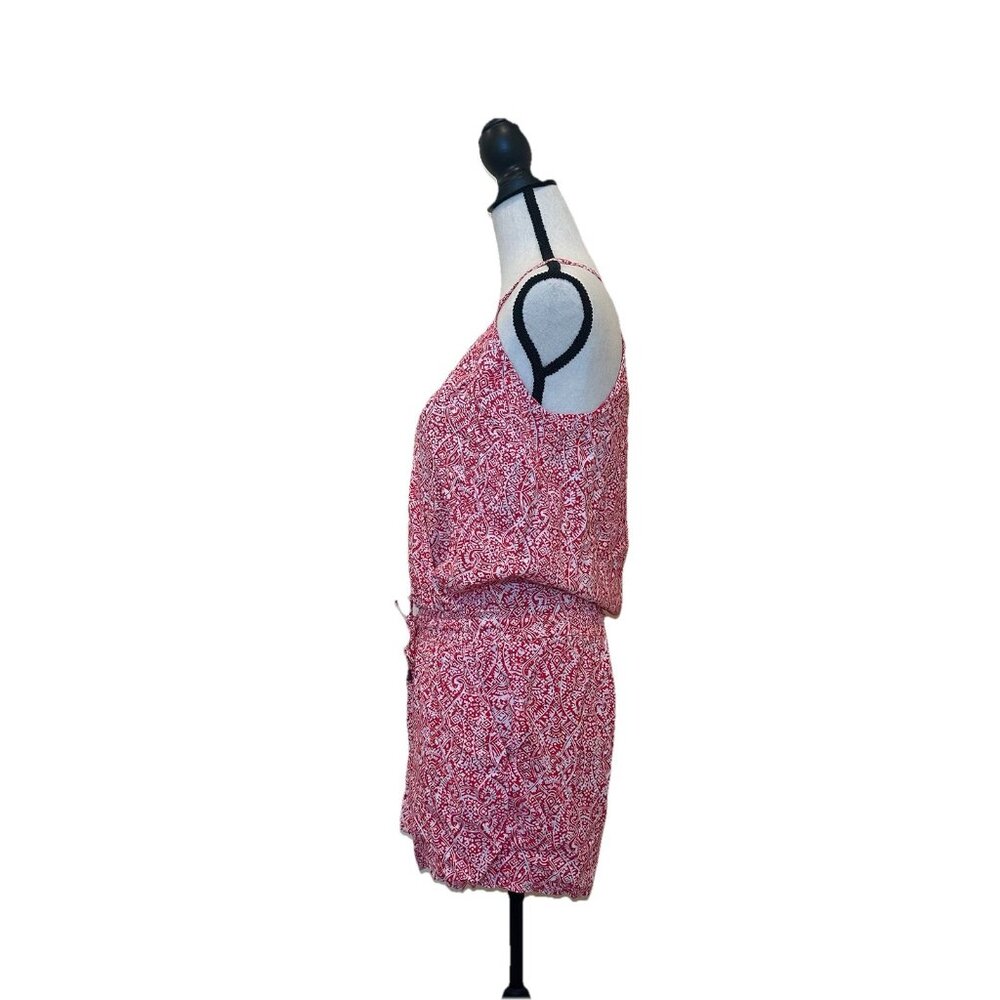 Splendid Romper Women’s Medium Red And White Rayon Drawstring Spaghetti Strap - Picture 5 of 16